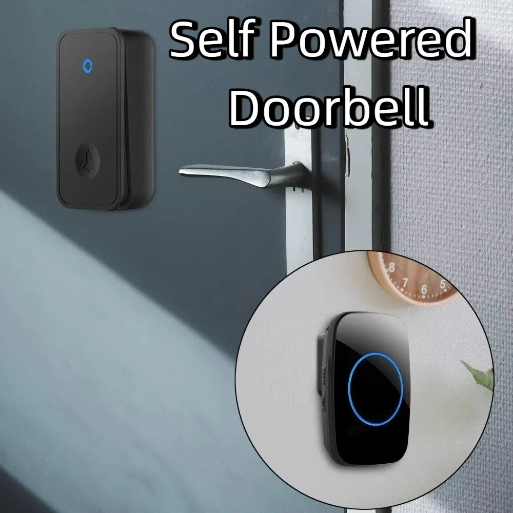 60 Ringtones Wireless Doorbell Through Wall Signal Remote Control Door Bell Chime 5 Volume Levels Plastic Smart Doorbell
