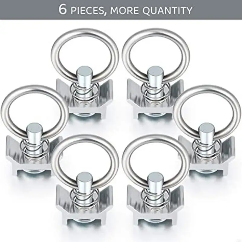 87HE Single Fitting L-Track Stainless Steel Round Ring Aluminum Keeper