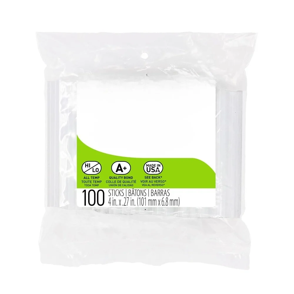 Mini Hot Glue Sticks 0.27 Inch Diameter 4 Inch Length All Temperature Craft Glue Gun DIY Art Supplies 100 Pack Clear