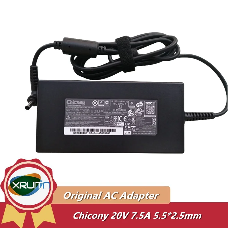 Original Chicony A18-150P1A 20V 7.5A 150W A150A048P AC Power Adapter Charger Laptop Power Supply Genuine With 5.5*2.5mm Tip