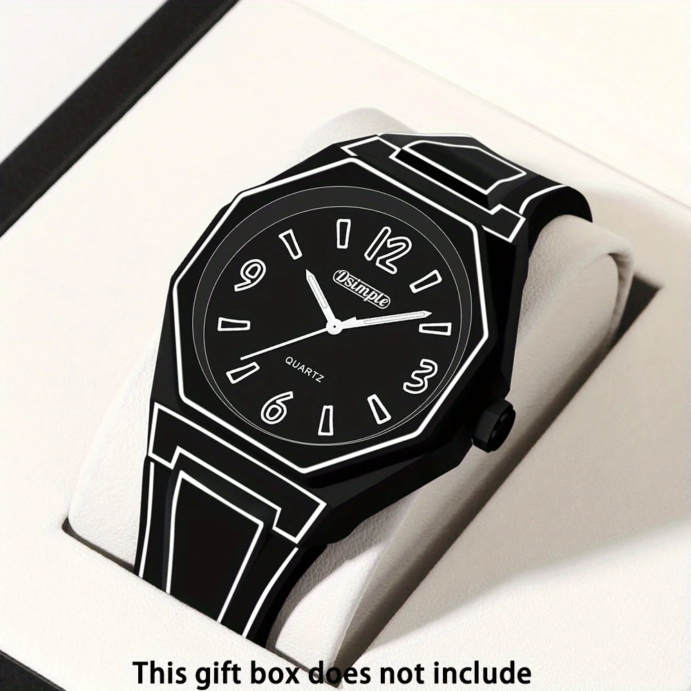 Style Quartz Wrist Watch - Round Dial, Electronic Drive, Silicone Strap, Unisex, Contemporary Style, Clean Design, Holiday Gifts