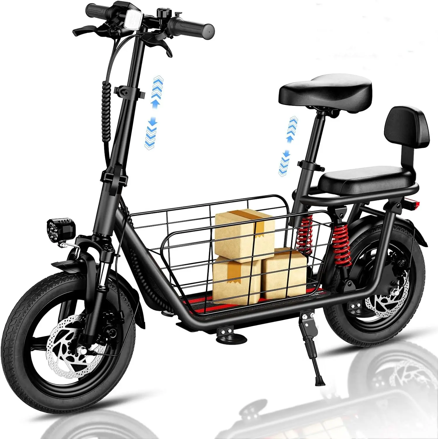 500w48v adult electric scooter, equipped with 14 inch tires  can travel 25 miles 20 MPH dual brakes, city commuting  shopping ba