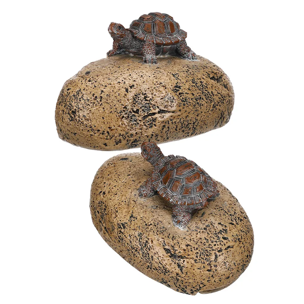2Pcs Resin Key Box Imitation Small Stone Design Hidden Key Holder for Outside Secure Secret Safe Rock Shaped Container