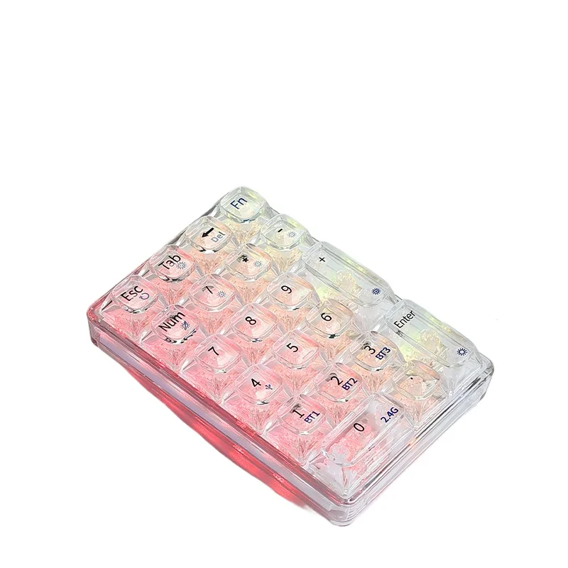 Transparent wireless numeric keypad RGB three-mode financial office mini portable external keyboard
