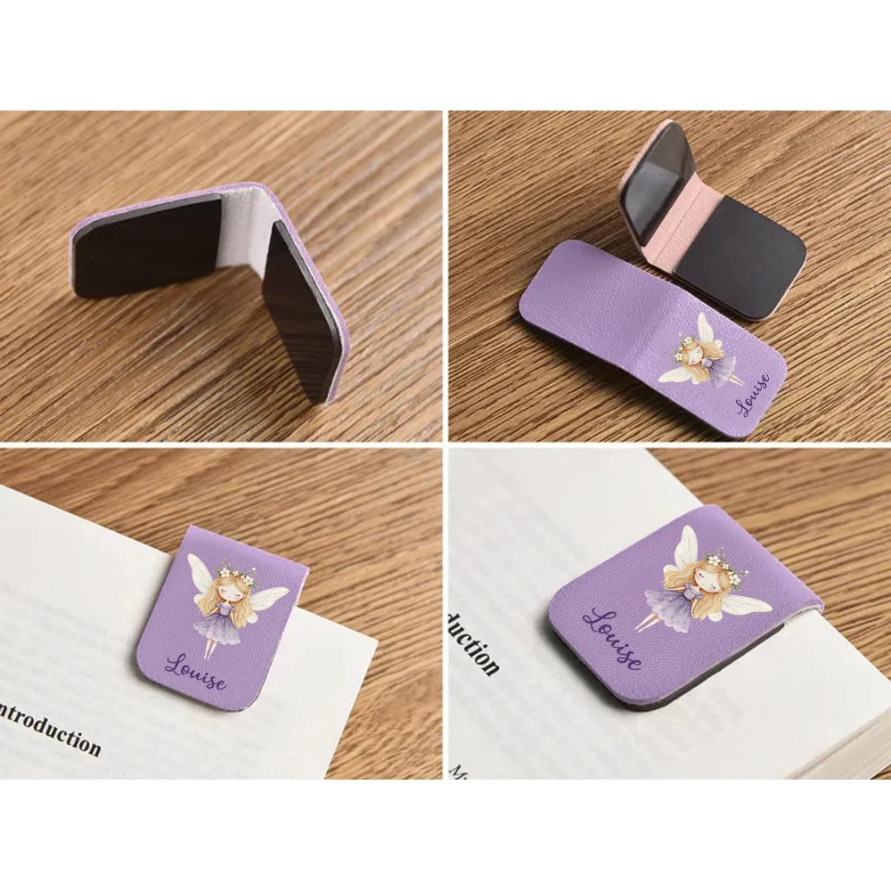 1pc Name Bookmark with Birth Flower,Custom Leather Birth Flower Bookmark,Personalized Magnetic Bookmark,Book Lover Birthday Gift