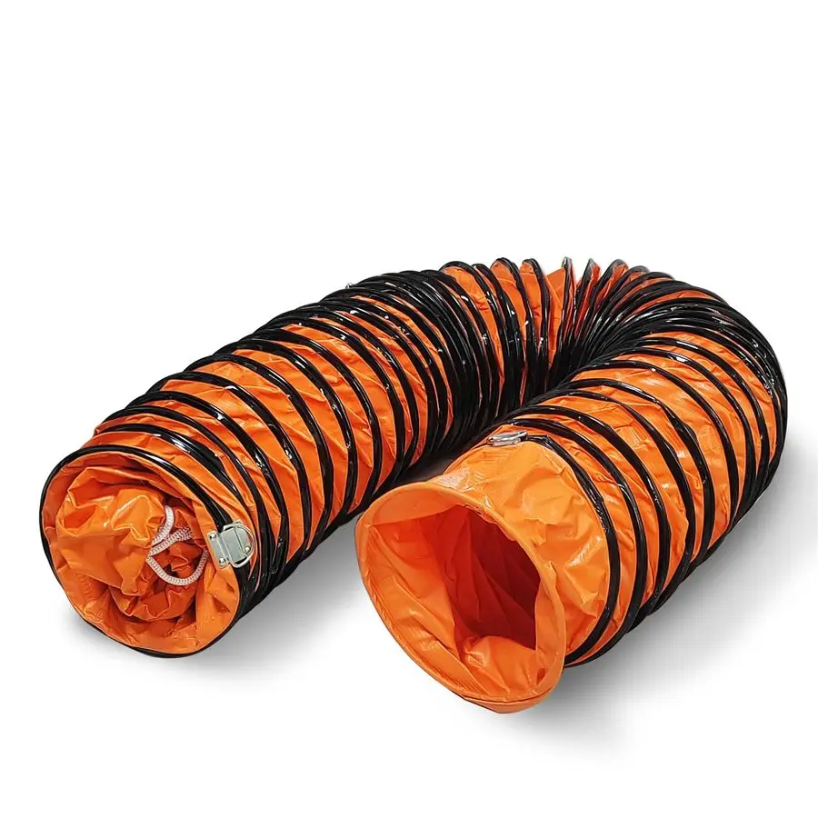 Ducting Hose 8 Inch PVC Flexible Duct Hosing with Adjustable Rope for Utility Blower Exhaust Fan