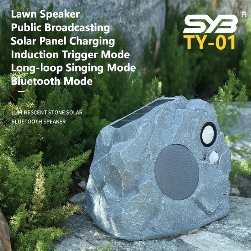 Human Body Sensing Lawn Speaker With Solar Panel Charging Outdoor Waterproof Bluetooth Connect TF Card Long-loop Singing Mode
