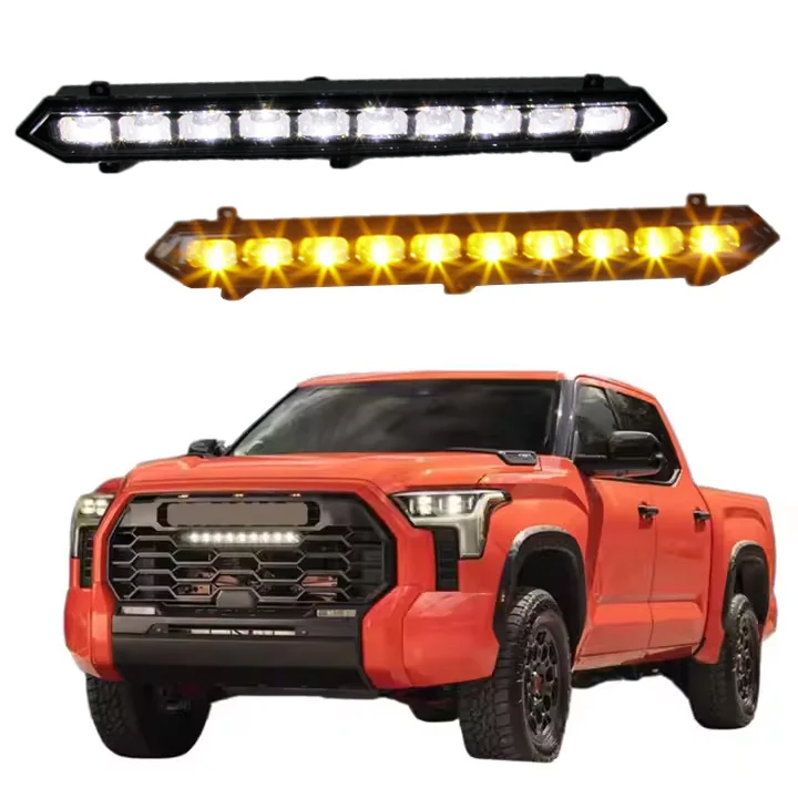 Front Grille LED Light Bar For Toyota Tundra Trd Pro Tacoma 2022 2023 2024 Daytime Running Light Turn Signal Hood Lamp DRL