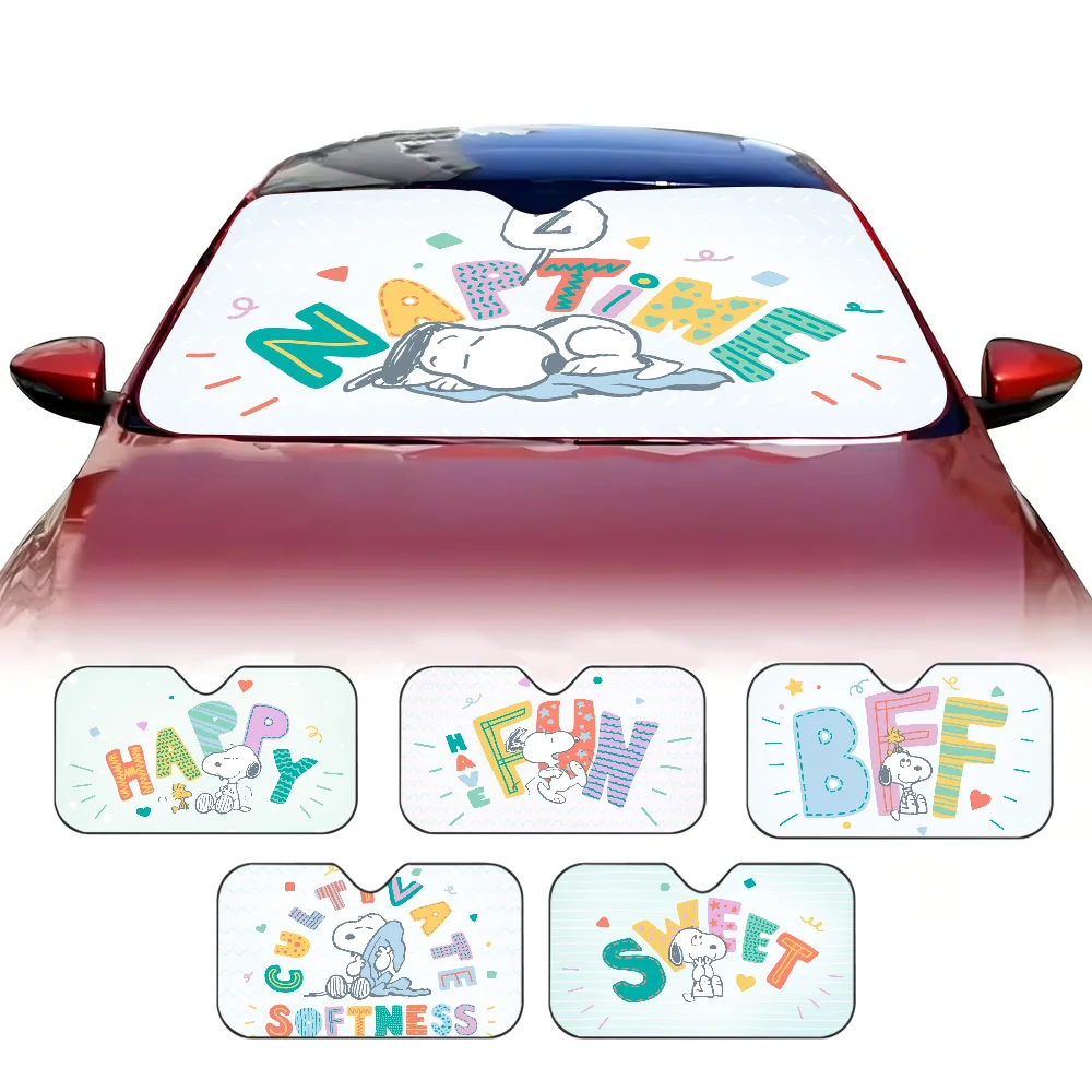 S-SnoopyS Windshield Sunshade Customized Aluminium Foil Car Window Windscreen Cover Sunscreen Curtain