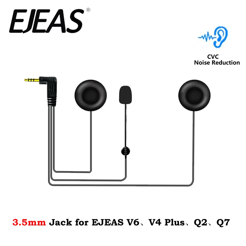 For V6 Series Q2 Q7 V4 Plus Motorcycle Bluetooth Helmet Intercom EJEAS 3.5mm Jack HiFi CVC Noise Reduction Microphone Headset