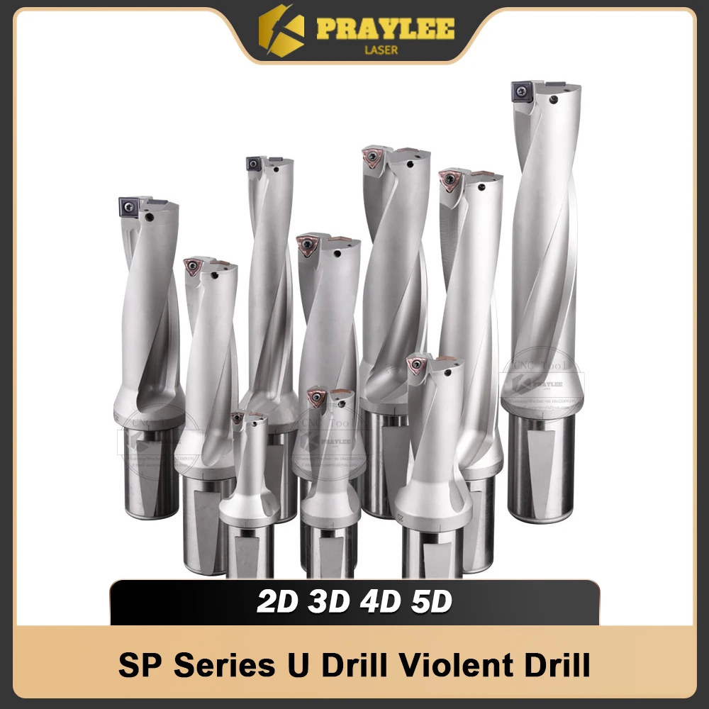 High Quality U Drill WC SP Drill Bits C20 C25 C32 SP Bits 2D 3D 4D 5D Metal Drill Bits SPMG SP Insert Quick U Drill