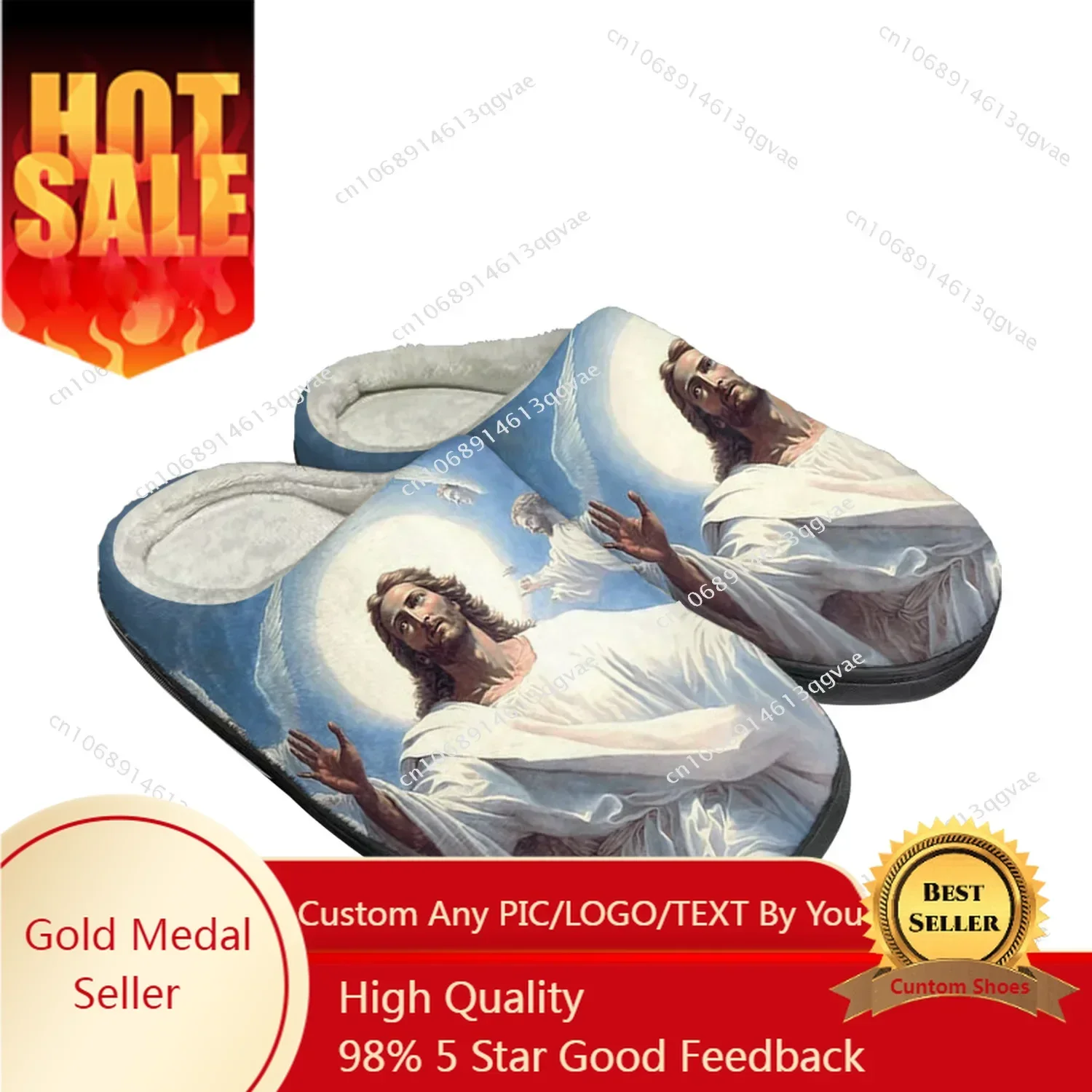 Angel Art Print Home Cotton Custom Slippers Mens Womens Sandals Plush Christian Vintage Angels Keep Warm Shoes Thermal Slipper