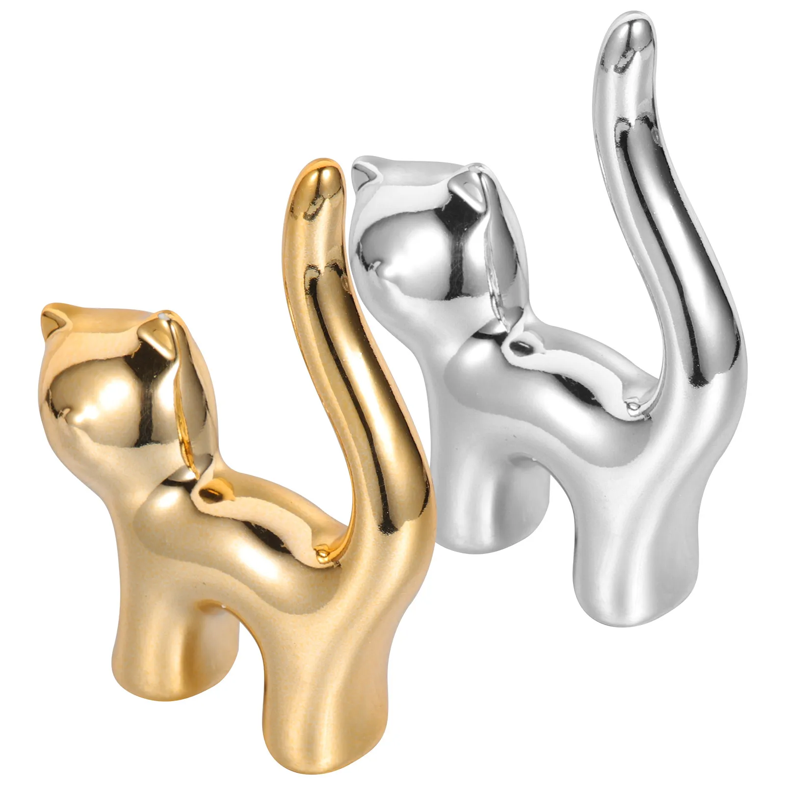 2Pcs Display Ceramic Holder Small Jewelry Organizer Stable Base Rings Stand for Home Ring Holder Rings Organizer