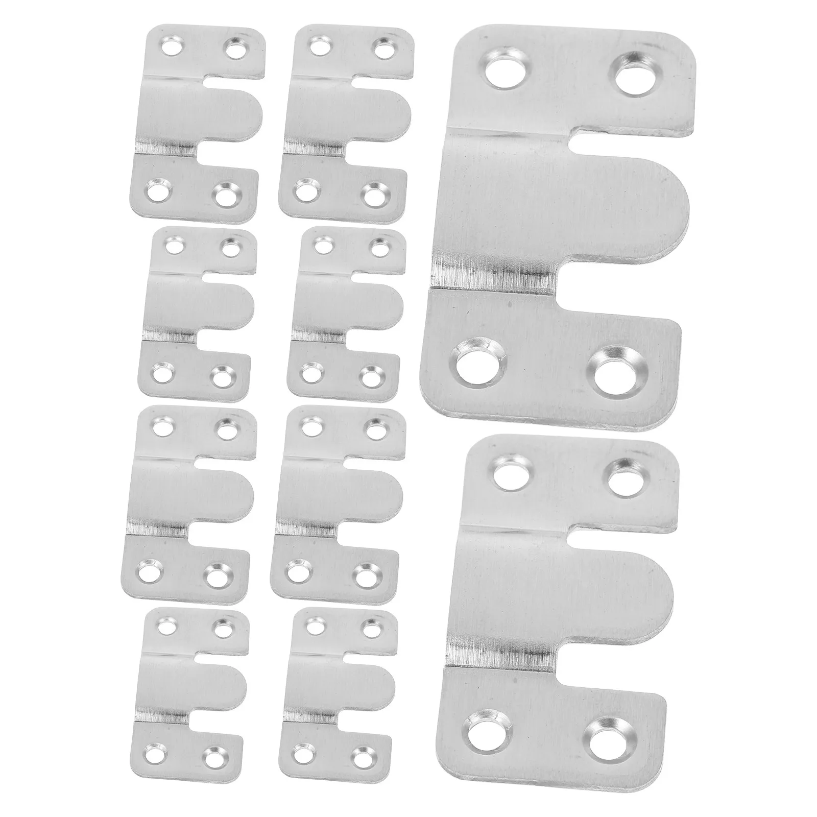 12Pcs Stainless Steel Picture Frame Brackets Interlock Hanging Connectors for Wall Mount Mirror Shelf Furniture Mounting