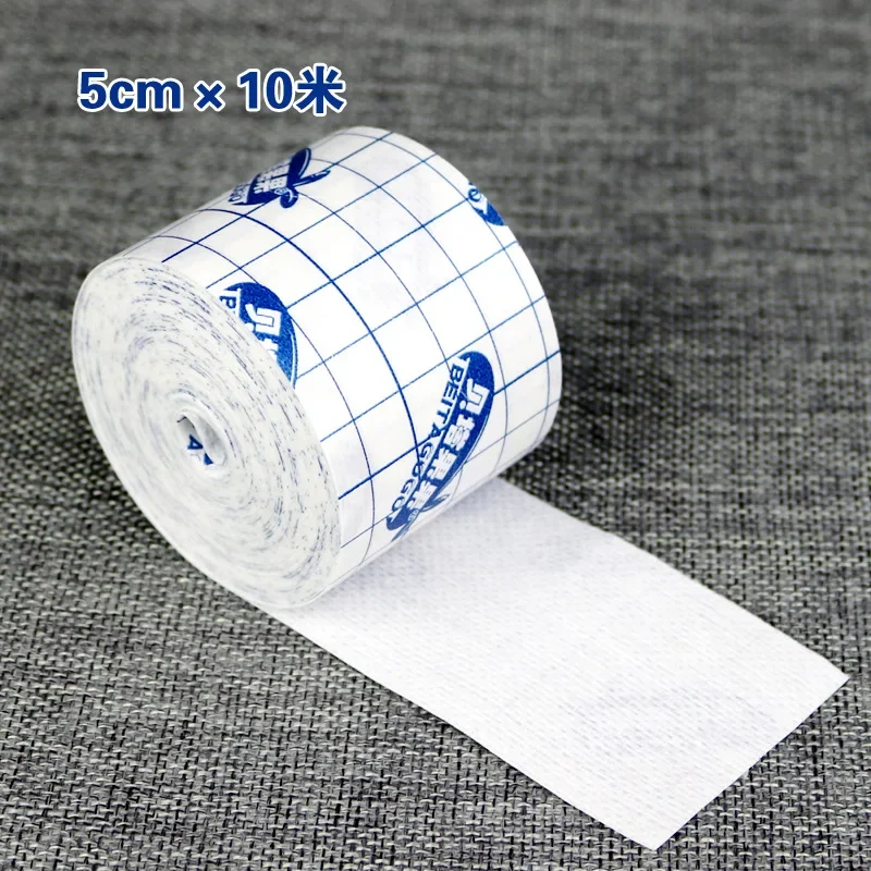 1 Roll Patches Medical Non-woven Adhesive Tape First Aid Bandage Breathable Hypoallergenic Dressing Fixing Tape 5cmx10m