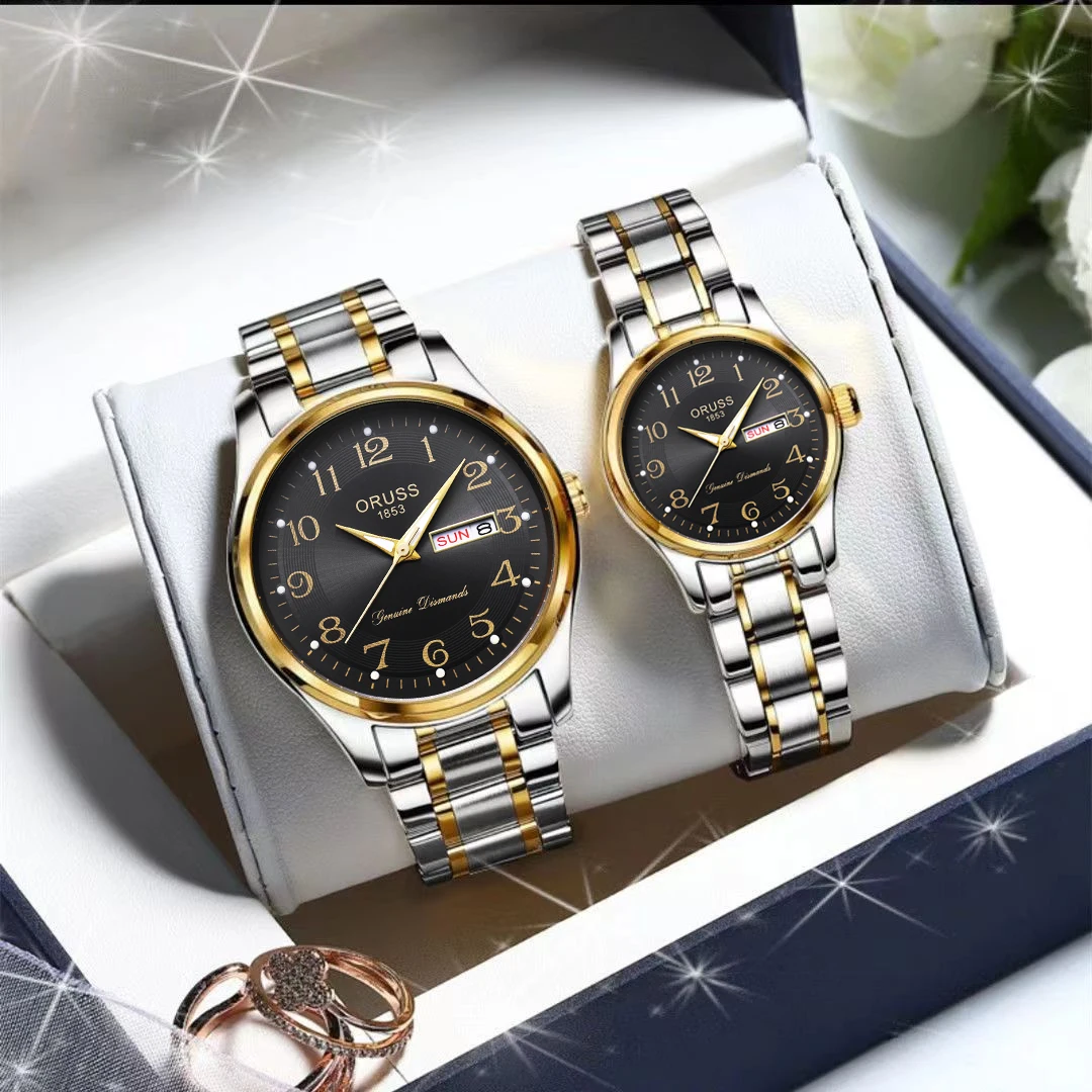 Lovers watch digital scale high-grade double calendar fashion all romantic niche ins hot selling watches