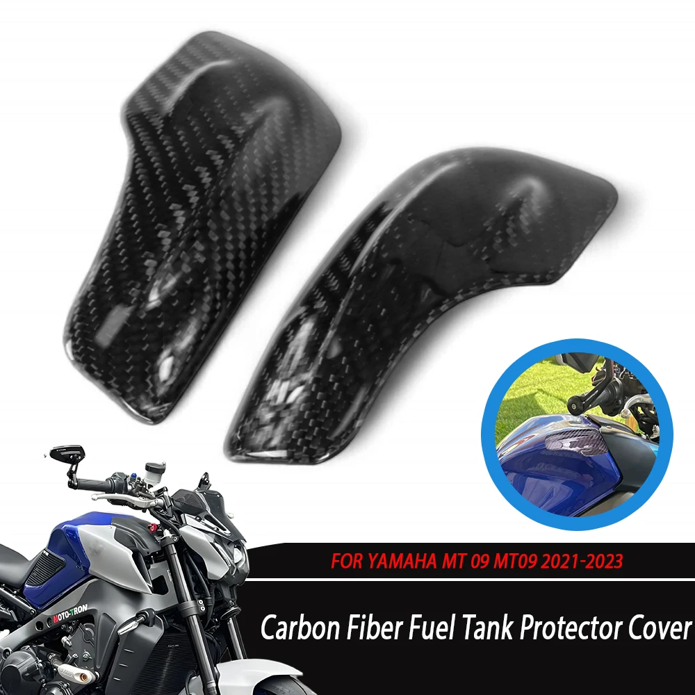 High Quality Motorcycle Accessories 100% Carbon Fiber Fuel Tank Protector For YAMAHA MT 09 MT09 2021 2022 2023