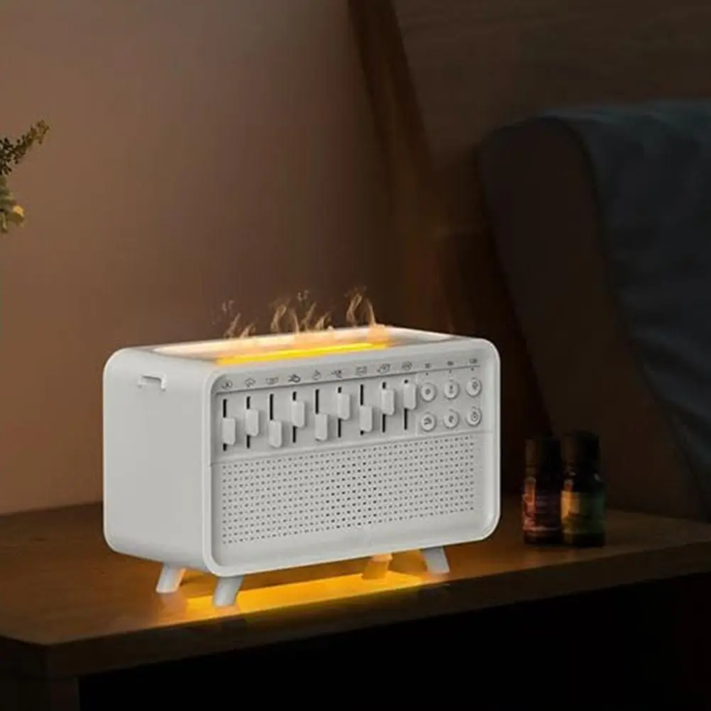 4 in 1 Bluetooth Speaker White Noise HIFI Sleep Aid Night Light Humidifier Machine with Free Combination of 8 Goup Nature Sound