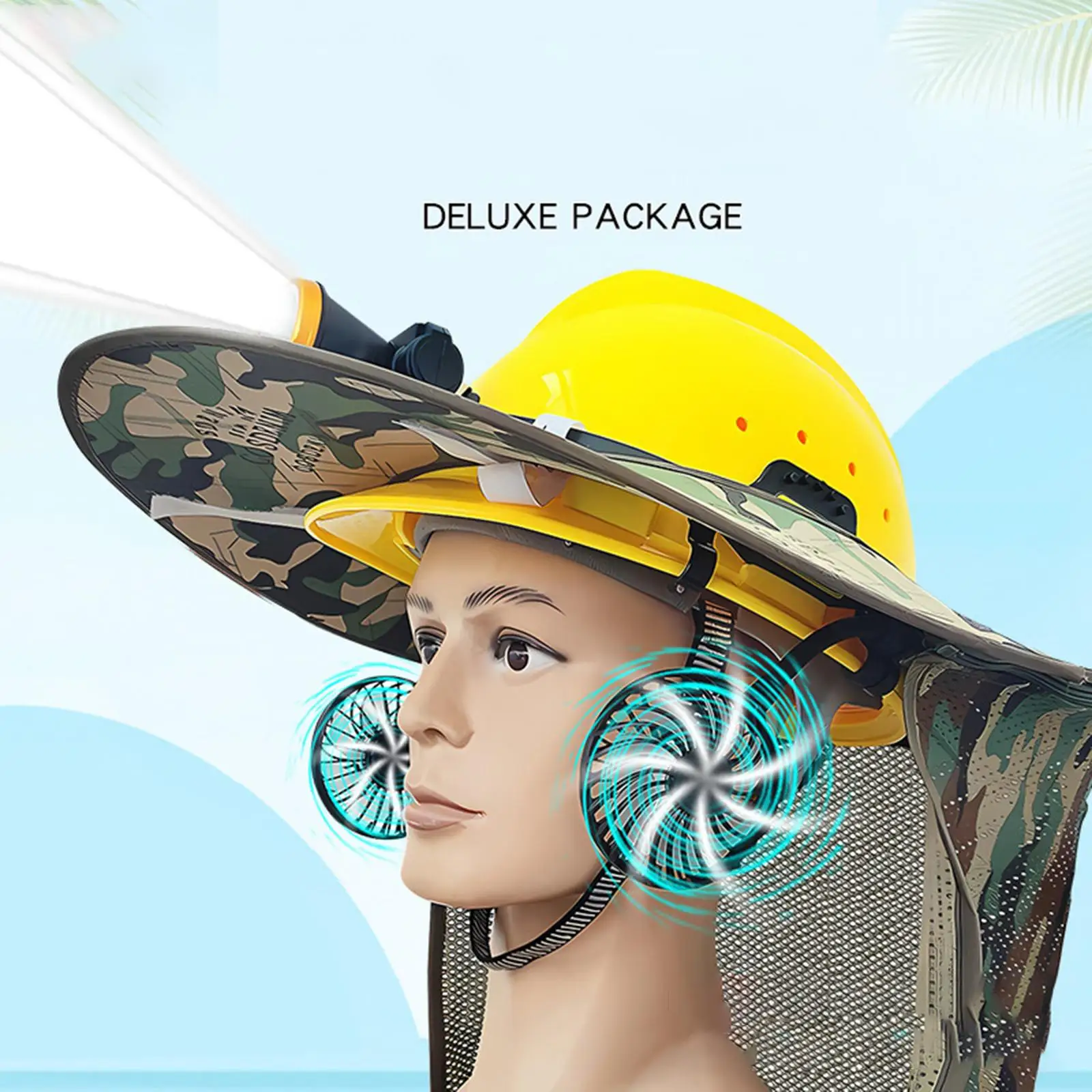 Hard Hat Cooling Fan Adjustable Summer Lightweight Portable Easy to Install
