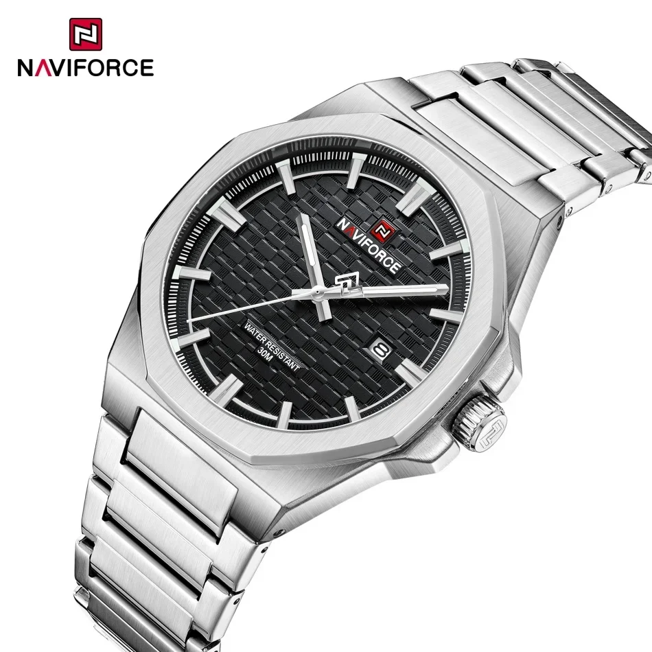 NAVIFORCE NF9245 Top Luxury Brand Steel Band Quartz Watch Man Japan movement Waterproof Sport Wristwatches