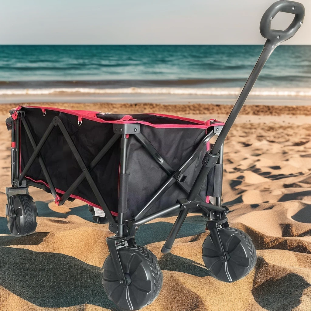 Heavy Duty Garden Folding Truck Four-wheel Foldable Portable ATV Foldable Beach Wagon Outdoor Folding Cart