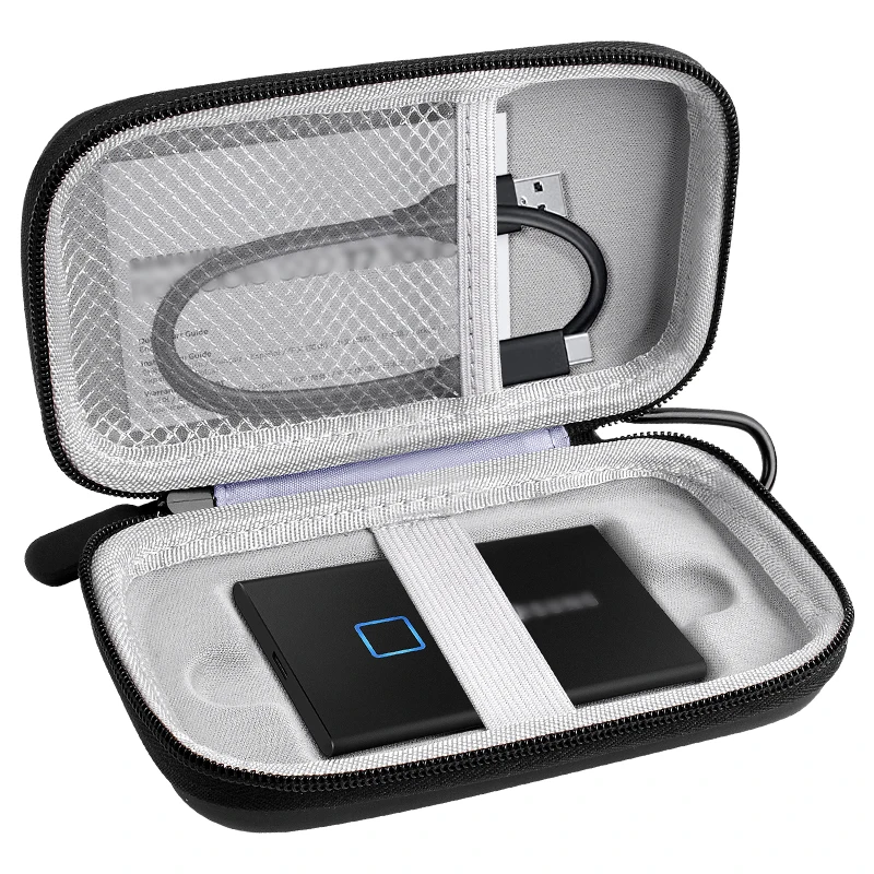 Case Compatible with Samsung T7/ T7 Touch Portable SSD 1TB 2TB  USB 3.2 External Solid State Drive, Travel Storage Organizer