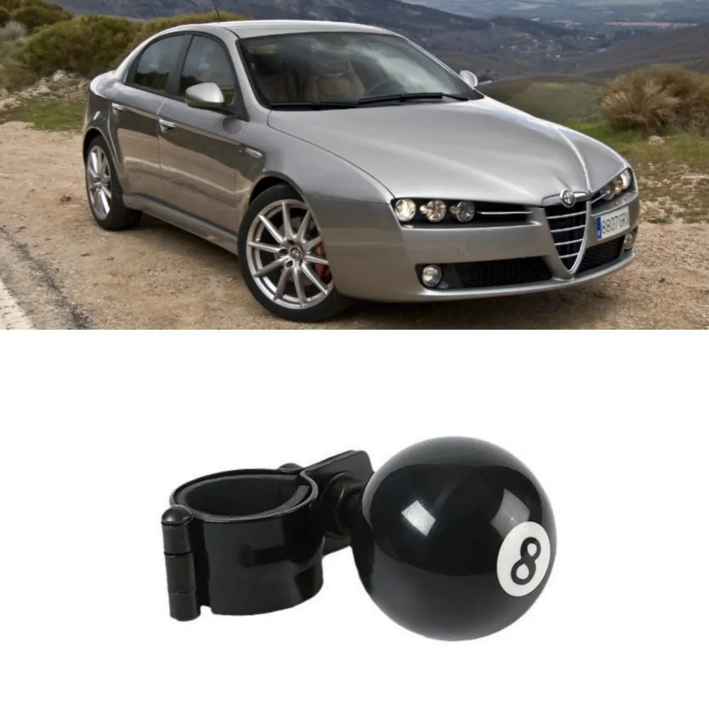 Driving Aid Black Billiard Ball Steering Wheel Spinner Knob For  Alfa Romeo 159 145 146 147 155 156 164 166 33 4C Tonale
