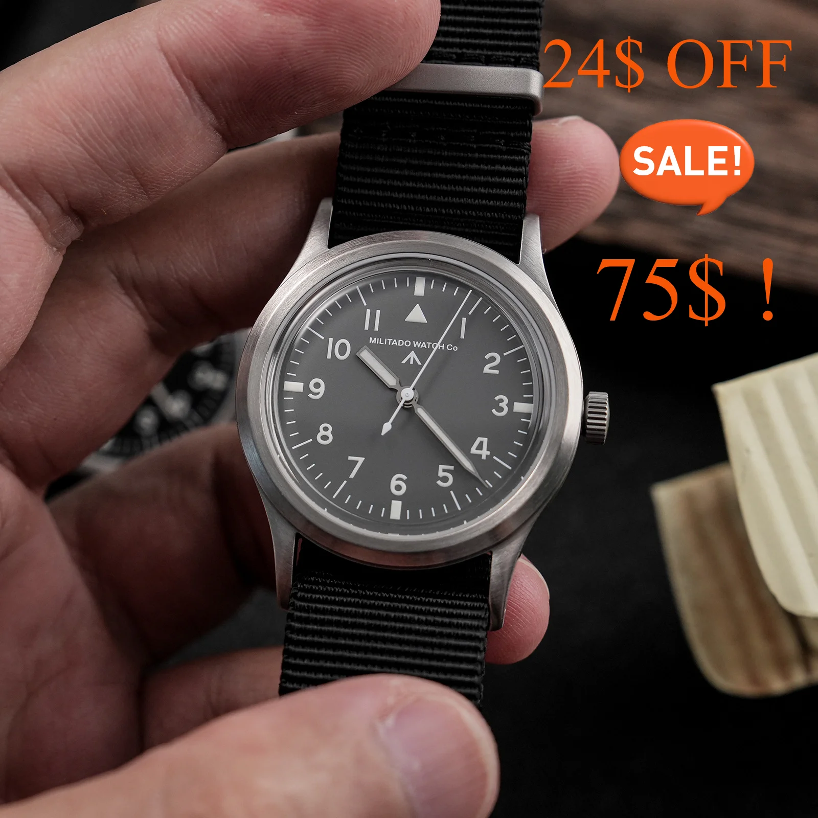 Militado ML14 Watch VH31/VH65 Swept Quartz Movement Watch K1 Crystal Night Light 100 Meter Waterproof Stainless Steel Watches
