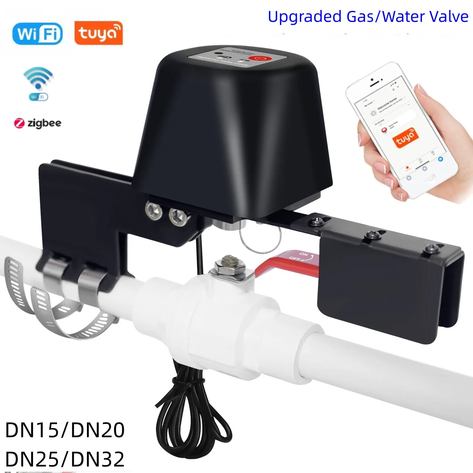 Tuya WiFi Zigbee Automatic Gas Water Heater Valve Controller Smart Home Remote Control Manipulator Work With Alexa Google Home