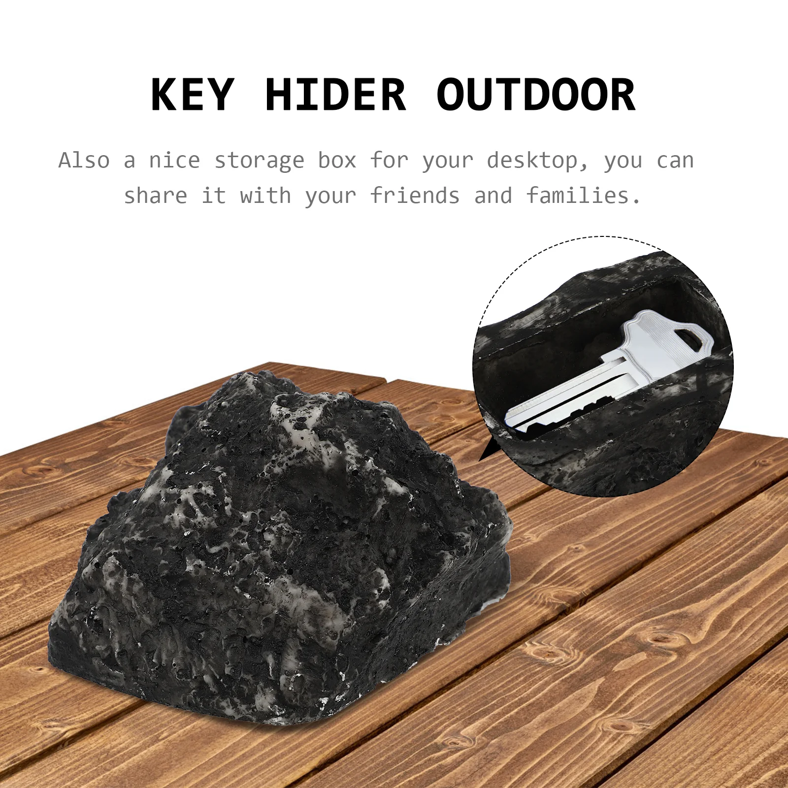 Faux Rocks Key Case Fish Tank Stones Spare Hider Weather Resistance Resin House