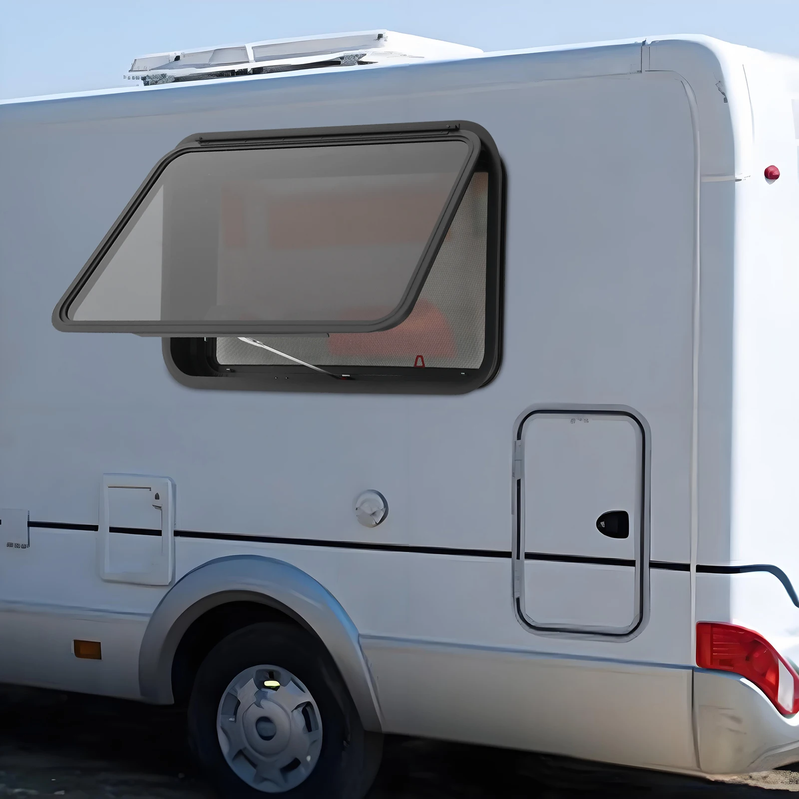 RV Emergency Exit Window Top Opening Design Aluminum Alloy with Excellent Sealing Performance