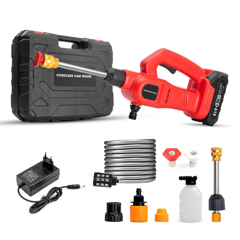 Household Lithium Battery Electric Water Gun Cordless Pressure Washer Power Tools Car Wash Gun