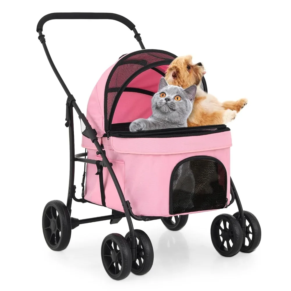 Collection Dog Stroller for Small/Medium Dogs, Foldable Pet Stroller with Detachable Carrier, Portable Travel Cat Stroller