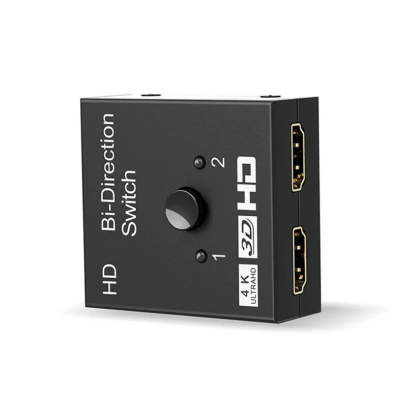2 Ports Bi-Directional 4K 1080P UHD Switch Splitter 1X2 or 2X1 Switcher 3D HDR HDCP for PC PS4/3 Xbox DVD HDTV STB Monitor
