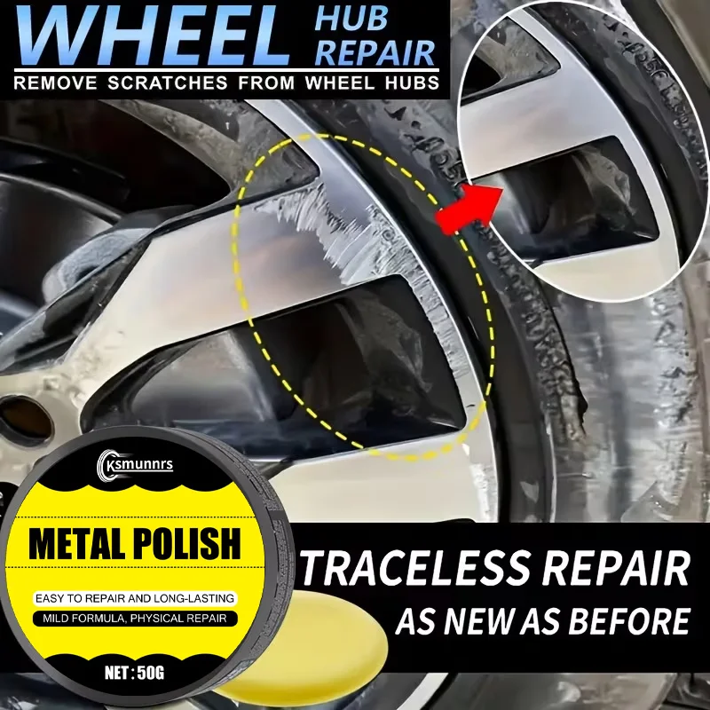Wheel Hub Care Kit: Scratch & Wear Fix, Fade Restore Polishing Paste for Car Maintenance