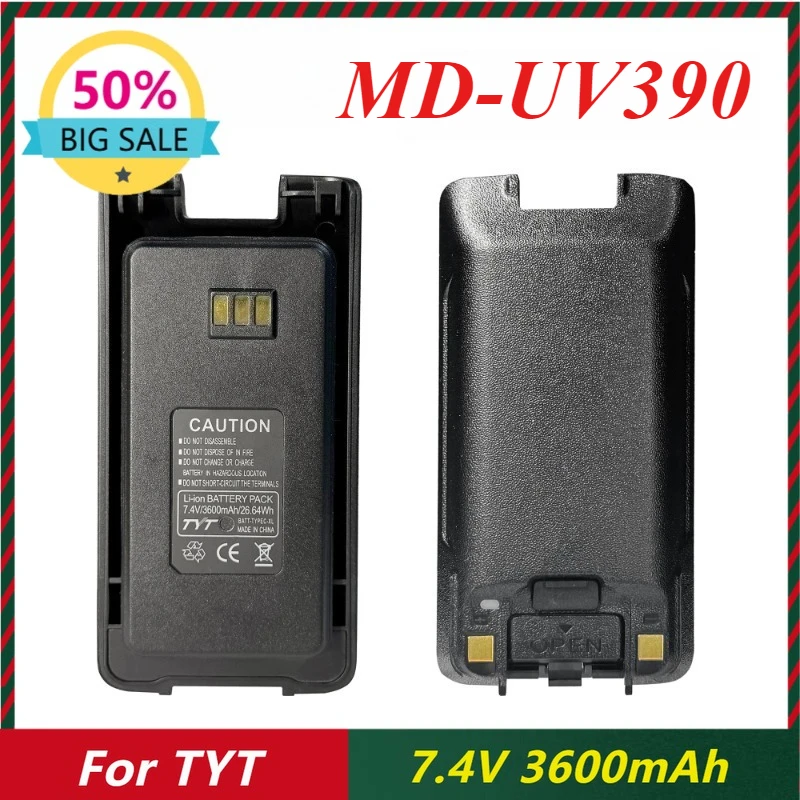 3600mAh Walkie Talkie Batteries for TYT MD-390 Battery Whit TYPE-C Plug