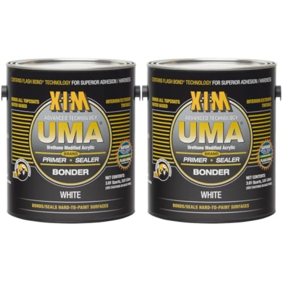 2 Pack of 1 gal White UMA Acrylic Bonder and Primer Sealer for Automotive Repair Concrete Sealing and Surface Preparation Appli