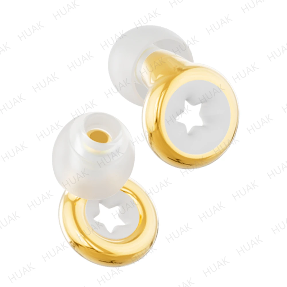 HUAK Plus Ear Plugs + Mute for Extra Coverag- 4size Ear Tips in XS/S/M/L - High-Fidelity Reusable Concerts & Festivals