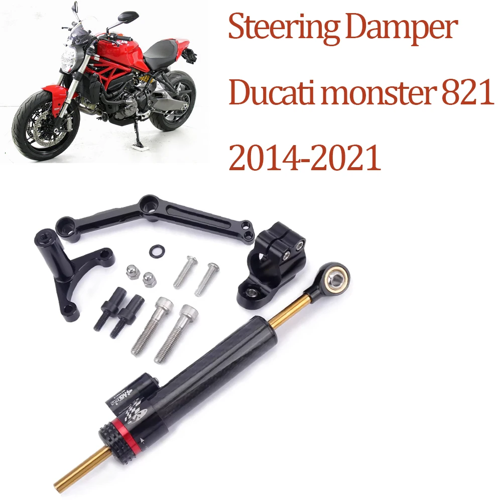 Motorcycle Steering Damper Ducati Monster 821 2014-2021 Steering Damper Stabilizer Bracket Kit