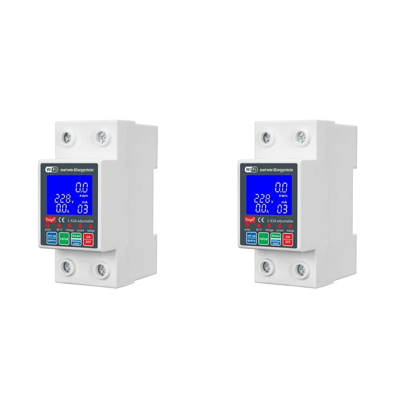 ABVO-2X NEW WTDZW-63A/N Smart PV Circuit Breaker Tuya 220V Voltage Current Leakage Protection Mcb Automatic Switch 63A Wifi