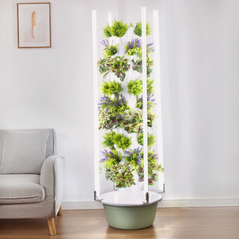 With Led Grow Light Space Tree Vertical Hydroponic Tower Intelligent Vegetable Planter Vegetable Column Soilless Cultivation Equ