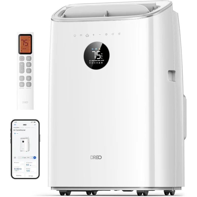 Dreo Portable Air Conditioners, 8000 BTU ASHRAE (5000 BTU DOE) Smart AC Unit for Bedroom with Drainage-free Cooling, AC318S