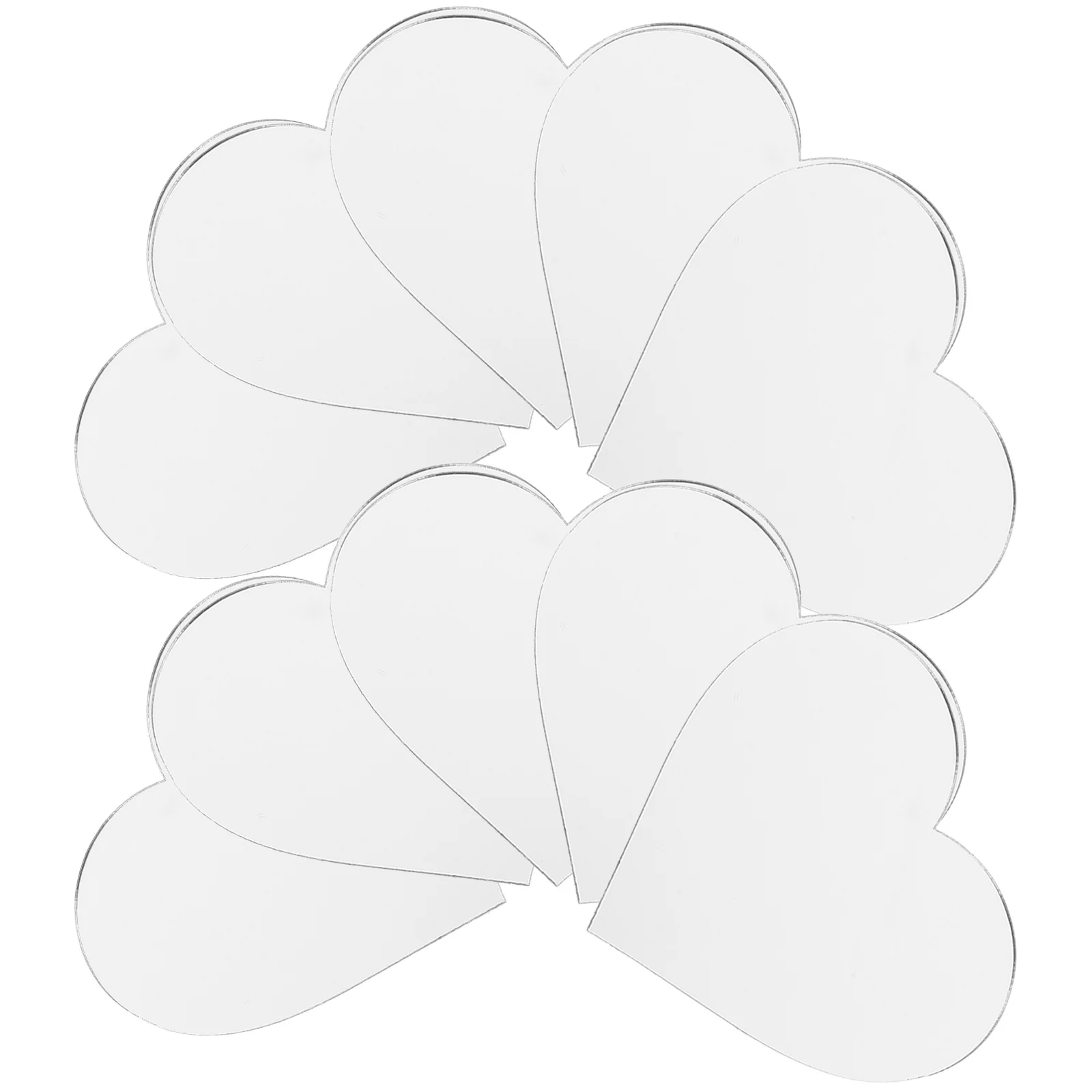 10pcs Acrylic Mirror Decals For Phone Cases Heart Shaped Stick On Makeup Mirrors Self Adhesive Portable Mirror Stickers Diy