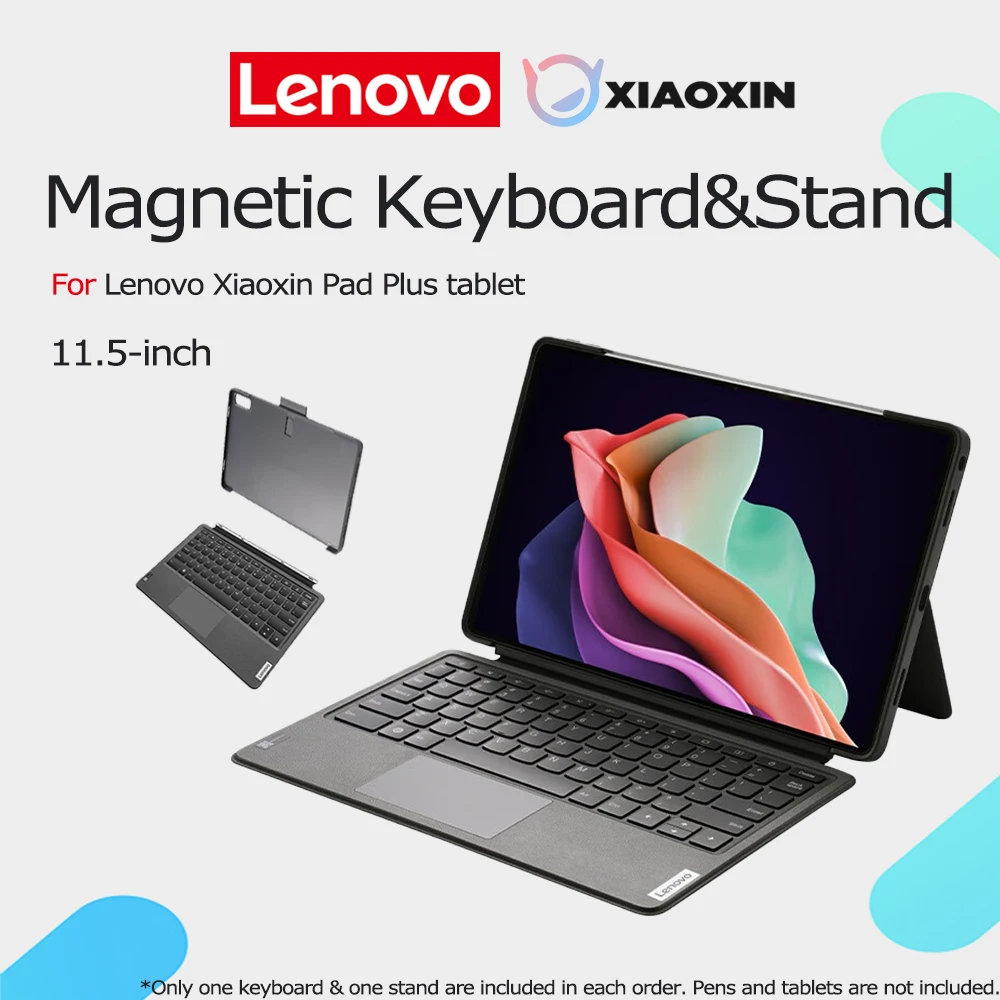Lenovo Magnetic Keyboard pack Stand For Xiaoxin Pad Plus 2023 Corner Protection Adjustable Quick Linking Large-Sized Touchpad