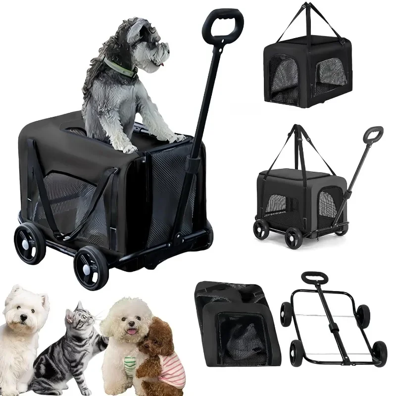 Pet Stroller for Small Dogs,Foldable Dog Stroller,Pet Carrier for Small Pets Dogs and Cats,Breathable Visible Mesh