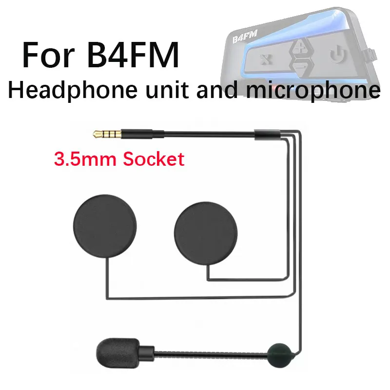 For LEXIN B4FM Motorcycle Bluetooth Headset Accessories 3.5mm jack speaker and microphone