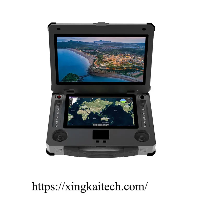 Dual Screen VTOL RC Ground Station Video Transmission Data Real-time Reception High-definition Display Screen