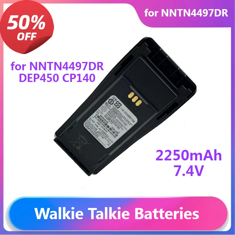 Walkie Talkie Batteries NNTN4497DR for Walkie Talkie DEP450 CP140 CP040 CP200 CP380 EP450 CP180 Two Way Radios 2250mAh