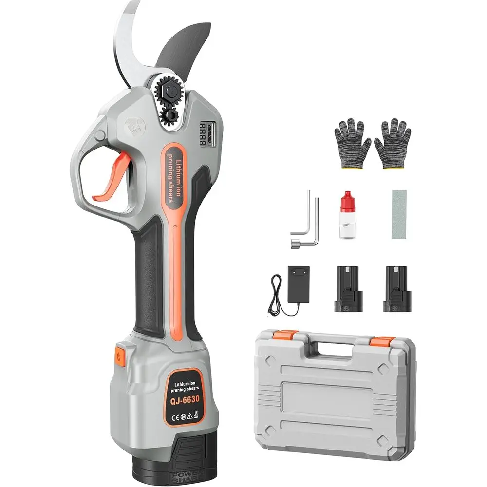 Electric Pruning Shears for Gardening,Garden Shears Brushless Trimming Branch Cutter 0.5 Second Shear Speed 0.9-1.5"Cutting Diam