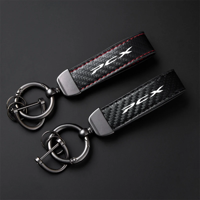 High-Grade leather Motorcycle Keychain Holder Keyring For HONDA PCX 125 PCX125 PCX 150 PCX150 2010-2020 2019 2018 Accessories